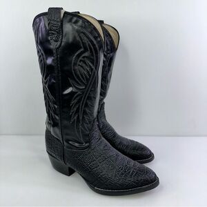 Bronco Men's WM1950 Black Almond Toe Mid-Calf Western Boots - Size 9EE